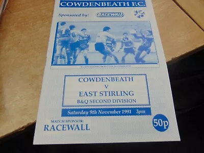 Scottish League Cowdenbeath  V 91/2 East Stirlingshire Nov 9 • £1.99