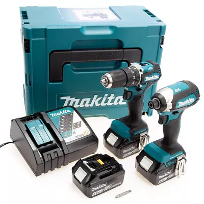 Makita DLX2460T3J 18V LTX Combi Drill And Impact Driver Twin Pack (3 X 5.0Ah Bat • £398.05