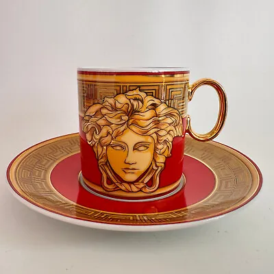 VERSACE Medusa Amplified Golden Coin ESPRESSO CUP And Saucer Rosenthal • $219