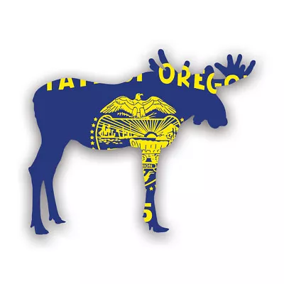 Oregon Moose Shaped Flag Sticker Decal - Weatherproof - Or Elk Deer Antlers • $4.99