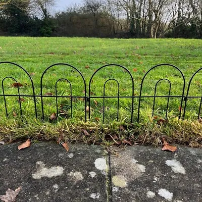 Set Of 5 Bar Bow Top Garden Lawn Edging Path & Border Fence Panels -45cm X 41cm • £32.99