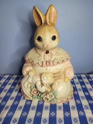 Vintage Cookie Jar Mother Rabbit And Sleeping Bunny Baker Hart & Stuart 3703 • $35