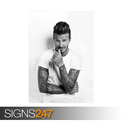 DAVID BECKHAM WHITE T-SHIRT (2061) Celebrity Poster - Poster Print A1 A2 A3 A4 • £6.25