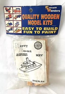 Small Wonders FERRY BOAT Wooden Model Kit K130 Wood Vintage Complete NOS SEALED • $8