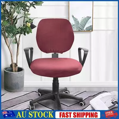 Spandex Stretch Computer Chair Cover Office Chairs Seat Case (Wine Red) • $10.81