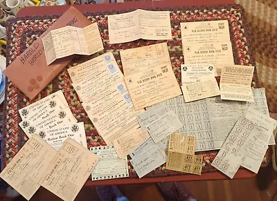 HUGE Military WWII RATION GROUP - OPA Tokens & Related Items-Ration Books & More • $304