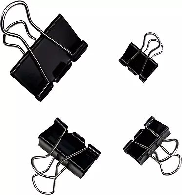 Binder Clips Paper Clamps Office Supplies 4 Assorted Sizes 120 Pcs Modern NEW • $8.50