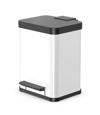 Hailo Oko Duo Plus M White Soft Close Pedal Waste Bin • £24.99