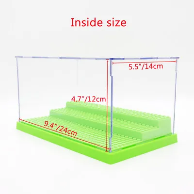 UK Perspex Acrylic Display Box 3-Step Case Plastic Blocks For Minifigures Green • £17.19