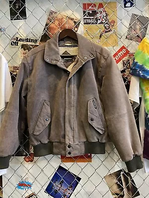 Vintage MEMBERS ONLY  Brown LEATHER Racer Jacket Mens Motorcycle Coat Size 40 • $14.50