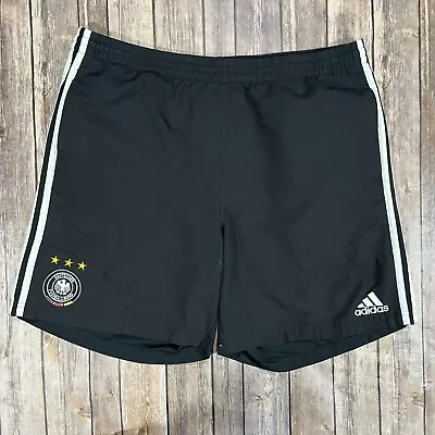 VINTAGE Germany National Team Soccer Adidas Shorts XL Mens Black Jersey Kit Y2K • $39.95