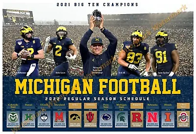 MICHIGAN WOLVERINES 2022 FOOTBALL SCHEDULE 19”x13” COMMEMORATIVE POSTER • $17.95