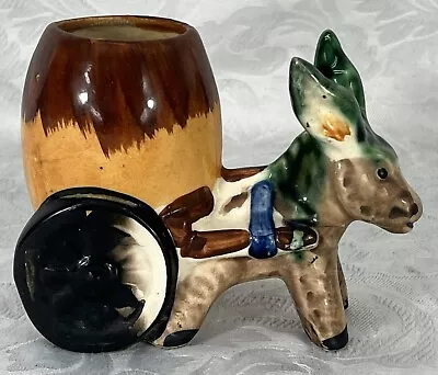 Vintage Ceramic Donkey & Cart Planter - 14cm X 7cm X 10.5cm High • $25