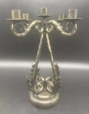 VTG Metal 5 Candle Candelabra 14” • $34.95