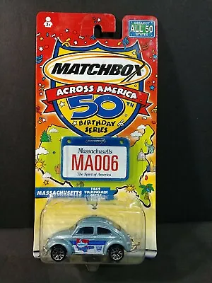 2001 Matchbox ACROSS AMERICA 50TH BIRTHDAY Massachusetts 1962 VOLKSWAGEN BEETLE • $12.50