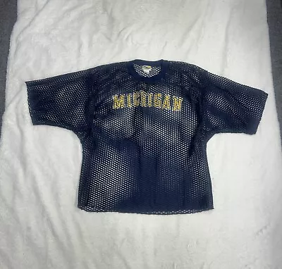 Vintage Velva Sheen Michigan Wolverines Mesh Jersey Shirt Size XL • $19.99