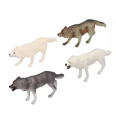 4pcs Wolf Toy Figurines Hand Made High Simulation Animal Action • $18.19