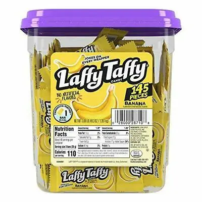 Laffy Taffy Candy Jar Banana Flavor With  Natural Flavors 145 Count • £26.51