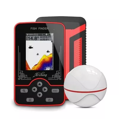 Wireless Sonar For Fishing 60m/200ft Water Depth Echo Sounder Fish Finder • $113.73