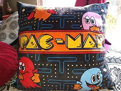 Large 22  Pac-Man Ghost Pillow Floor Cushion Kid Decor Video Game Plush EUC! • $38