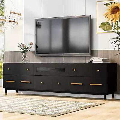 TV Stand For TVs Up To 85  Wood TV Media Console With 1 Cabinet And 5 Drawers • $209.86