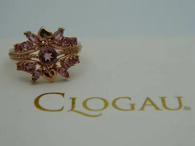 £1100 • Buy Welsh Clogau 18ct Rose Gold Tiara Pink Tourmaline Ring Size P