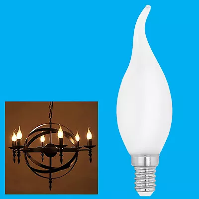 10x 40W Frosted Bent Tip Candle Dimmable Light Bulb SES E14 Edison Screw Lamp • £12.49