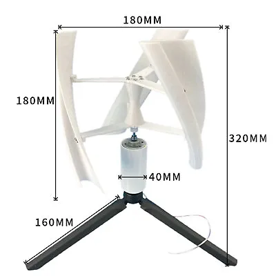$62.92 • Buy 25W Vertical Axis Spiral Helix Blade Wind Power Turbine Generator DIY Kit