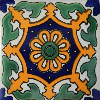 Mexican Tile Folk Art Handmade Talavera Backsplash Handpainted Mosaic # C237 • $1.79