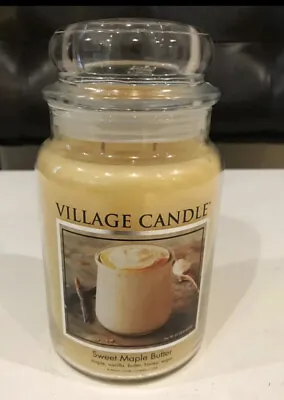 NEW Village Candle Large Jar Sweet Maple Butter  2 Wicks Fall Fragrance • $29.97
