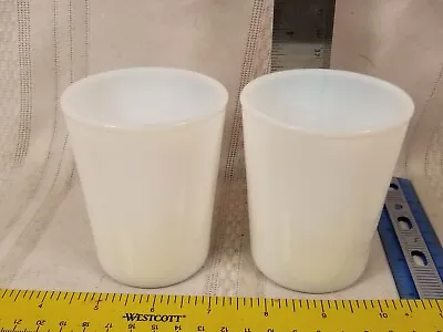 2 Vtg Salton Yogurt Maker Milk Glass Jars Cups Glasses Pristine 3.5 Tall Lot Set • $12.01
