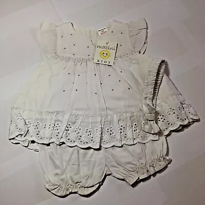 Baby Girl Dress Pants Headband 3 Piece Set White  3 - 6 Months 6-9 Months • £11.99