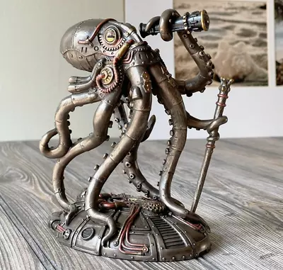 Handmade Steampunk Seabed Hiker Octopus Figurine Asymmetrical Statue Décor • $69.95