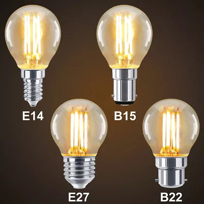 Retro Vintage LED Golf Ball Light Bulb E14 E27 B22 B15 Antique Edison Style  • £5.99