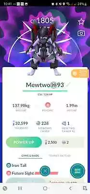 Pokémon Go Mewtwo Armored - T R A D E Go Registered Or 1mil Stardust • $10.99