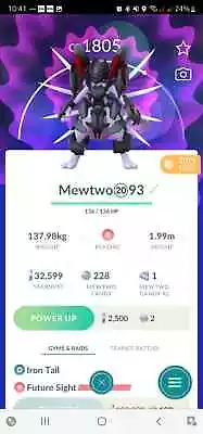 Pokémon Go Mewtwo Armored - Two Charged Moves - For Ultra League - T R A D E Go • $16.49