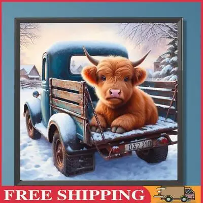 Paint By Numbers Kit On Canvas DIY Oil Art Cow On The Truck Picture Decor40x40cm • $18.08