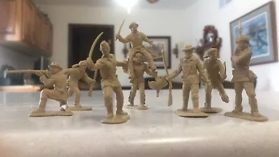 (8) Marx Davy Crockett & The Alamo Defenders Vintage Plastic Soldiers Light Tan • $160