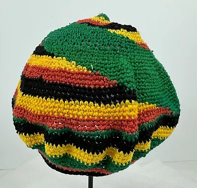 Rastafarian Multicolor Handmade Knit Beret Tam Bonet Beanie Cap Hippie Reggae • $13.04