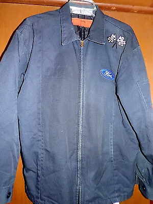 FORD MECHANIC-SHOP INSULATED WORK JACKET: LARGE-Reg. USED/RECYCLED MUSTANG F-1 • $26.95