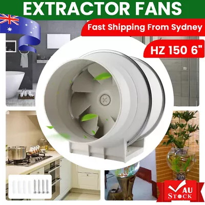 Silent Extractor Fan Duct Hydroponic Inline Exhaust Industrial Vent 6  Inch • $40.43