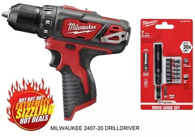 NEW Milwaukee 2407-20 NEW M12 12V Li-Ion Cordless 3/8  Drill/Driver & Bit Set • $49.99