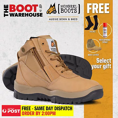 Mongrel 261050 Work Boots. Steel Toe Safety. Zip. Press Stud!  FREE GIFT OPTION! • $162.95