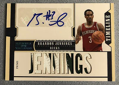 2010-11 Panini National Treasures Brandon Jennings Timeline Prime Patch Auto /5 • $29.08