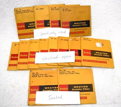 $39.99 • Buy Lot Of 14 Vintage Kodak Wratten Gelatin Filters 