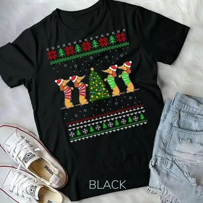 Dachshund Dog Christmas Ugly Sweater Dachshund Xmas T-Shirt S-5XL • $6.95