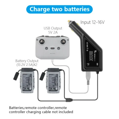 $42.96 • Buy 3in1 Car Charger Adapter For DJI Mavic Air 2 Remote Control Battery Charging Hub