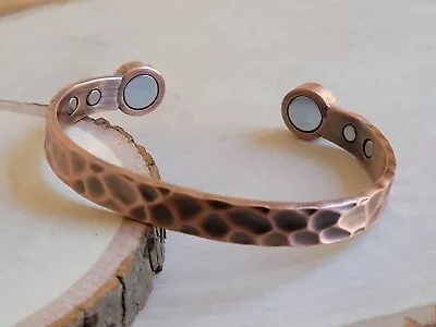 Pure Copper Magnetic Bracelet - Heavy 36 Gr Copper Large Arthritis Therapy Cuff • $14.95