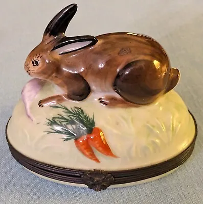Tiffany & Co. Limoges France Hand Painted Rabbit Trinket Box • $199.99