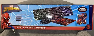 Marvel Spider-Man 3-In-1 Computer Gaming Bundle Mouse Keyboard And Mouse Pad • $39.99